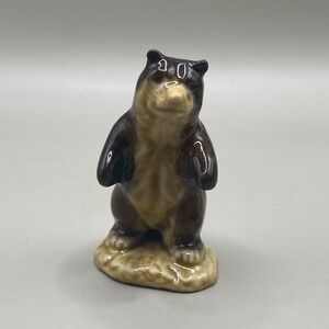 Vintage Rare Wade Whimsies Figurines Grizzly Bear Brown‎